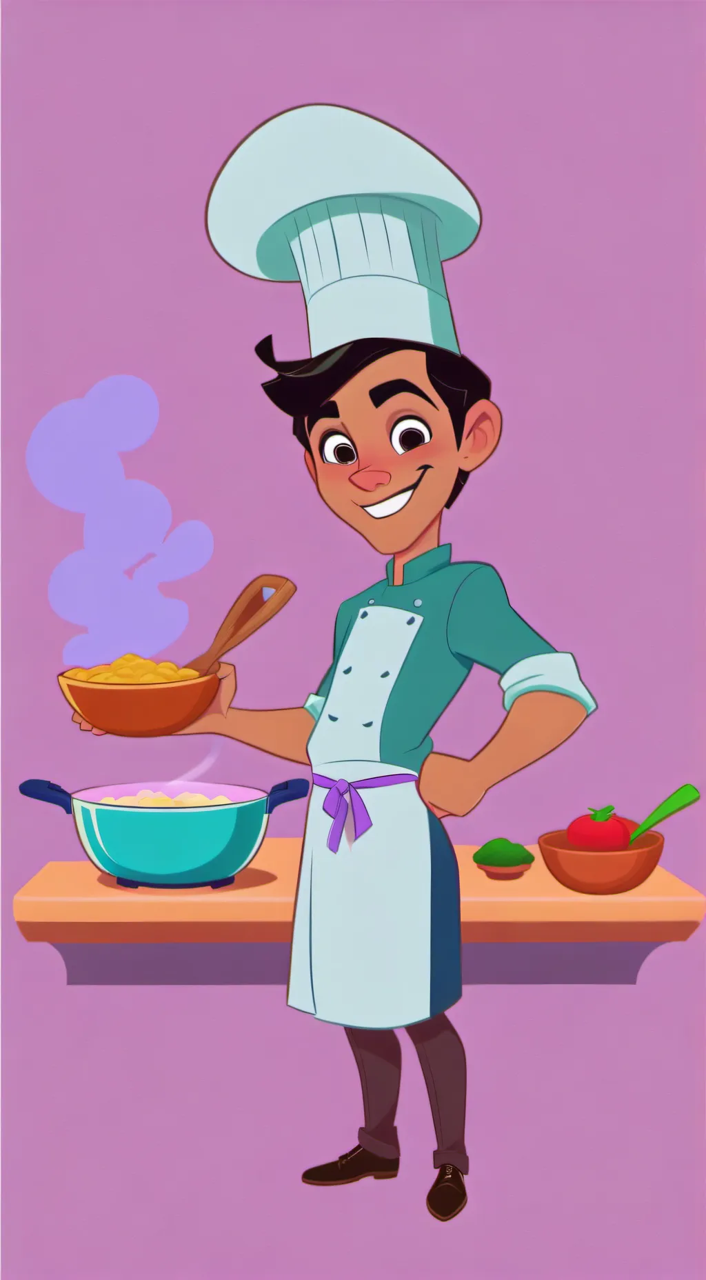 ai character: cooking show! background
