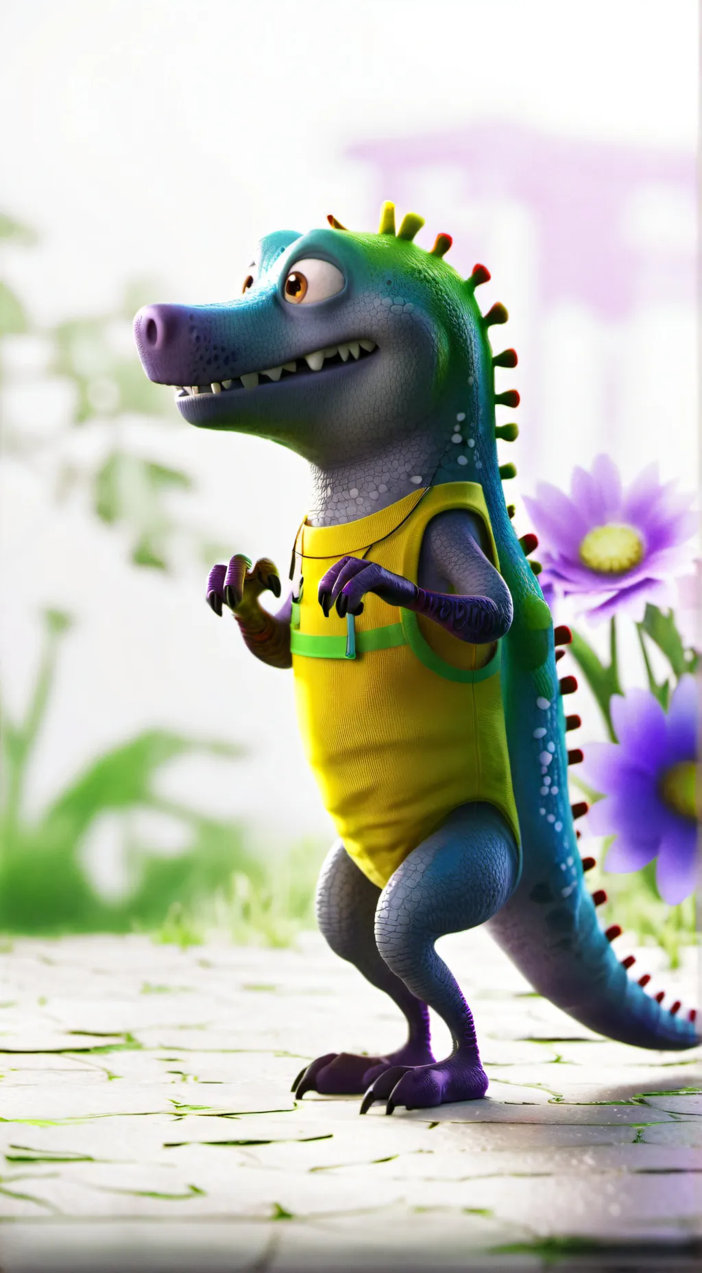 ai character: rideable pianosaur background