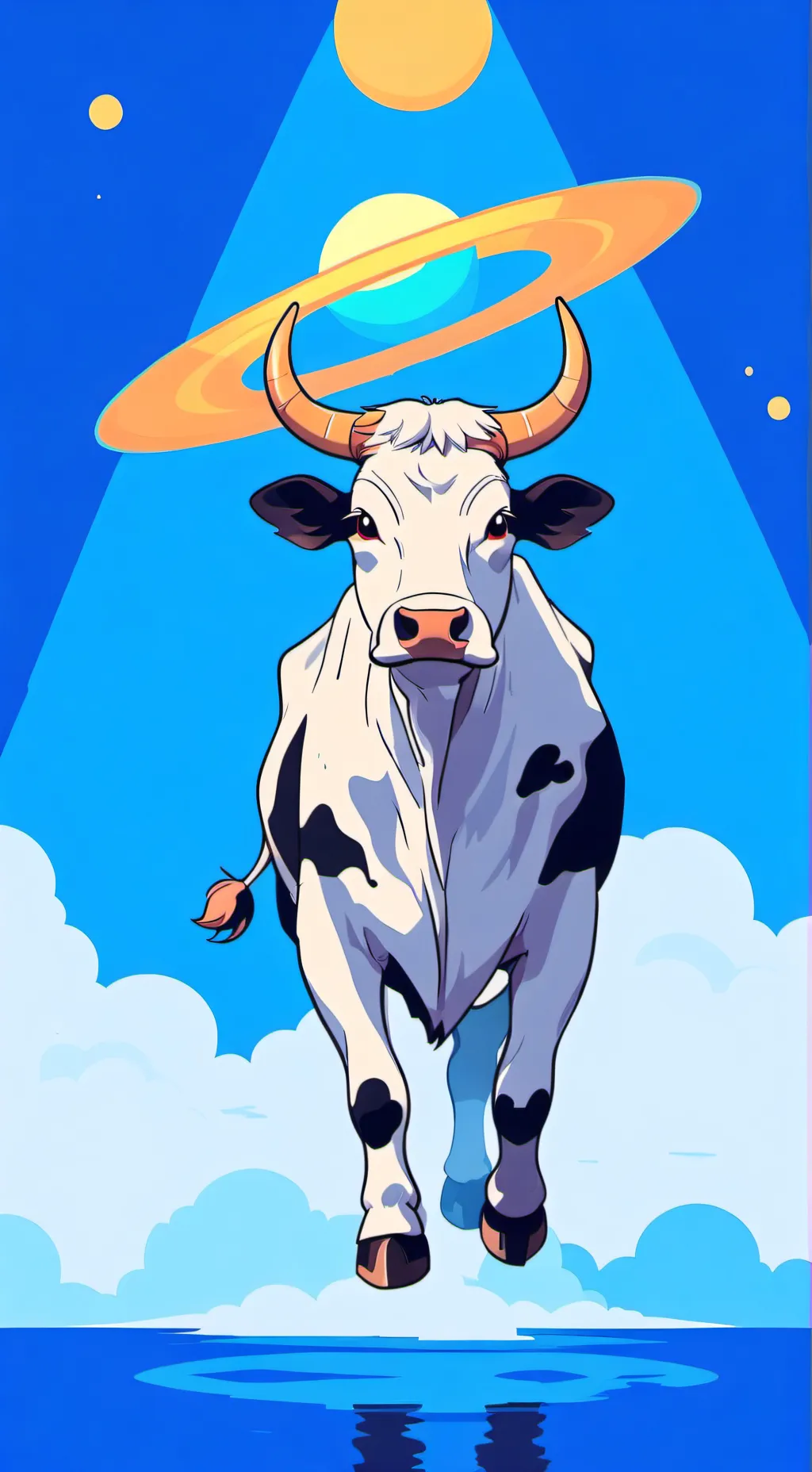 ai character: Saturn cow background