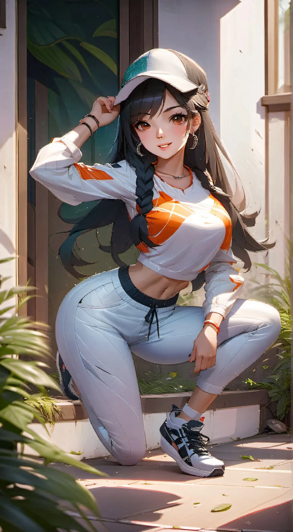 ai character: SportyFem neighbor background