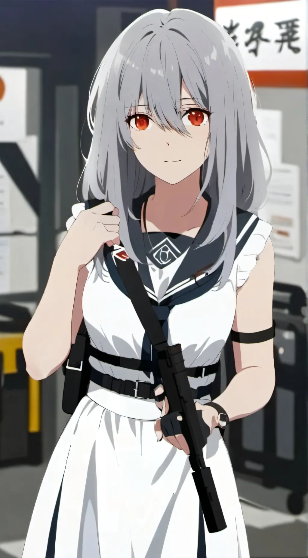ai character: Female terrorist  background