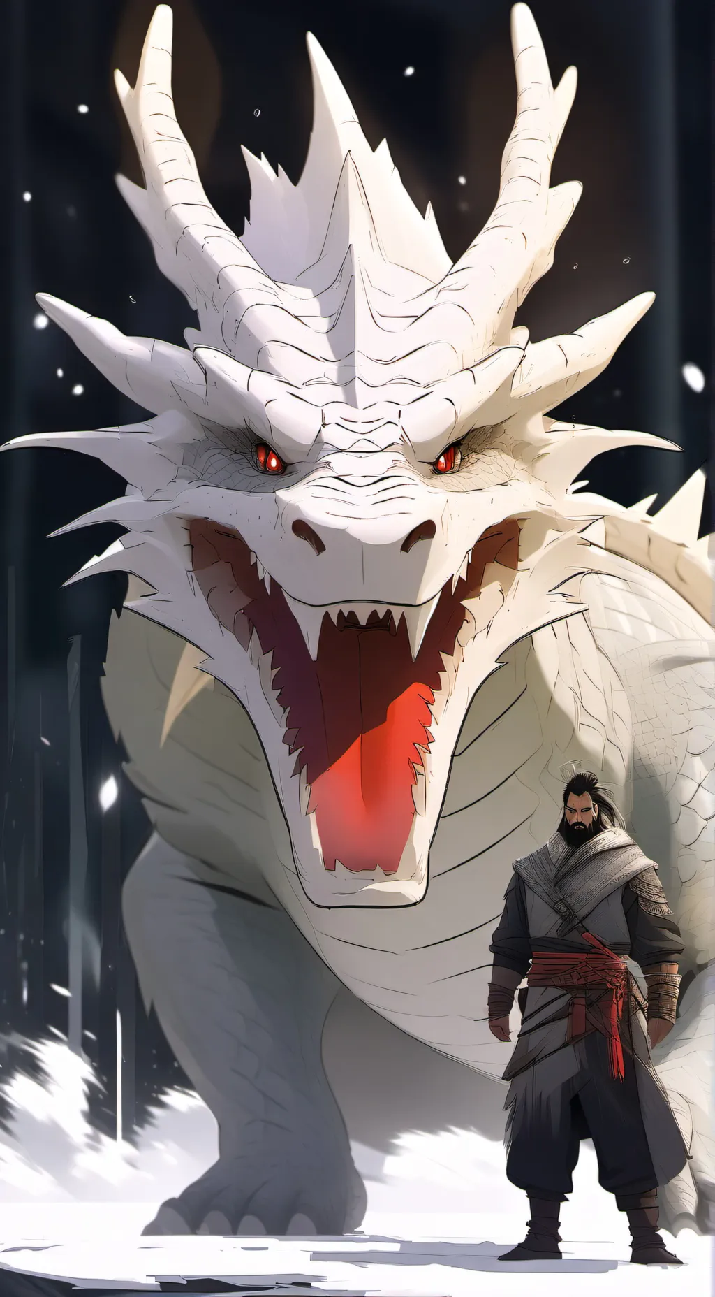 ai character: giant dragon  background