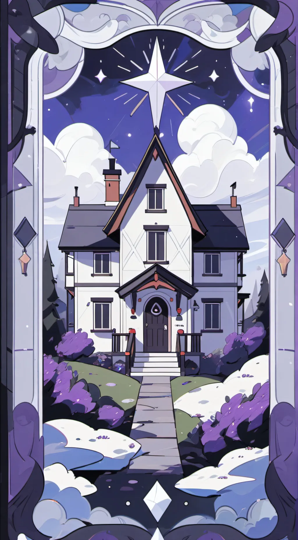 ai character: huanted house  background