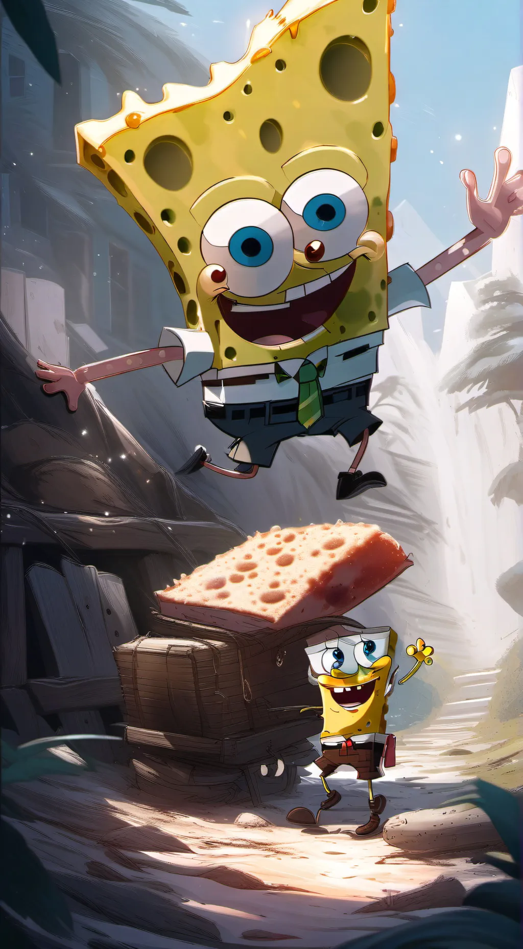 ai character: SpongeBob rpg background