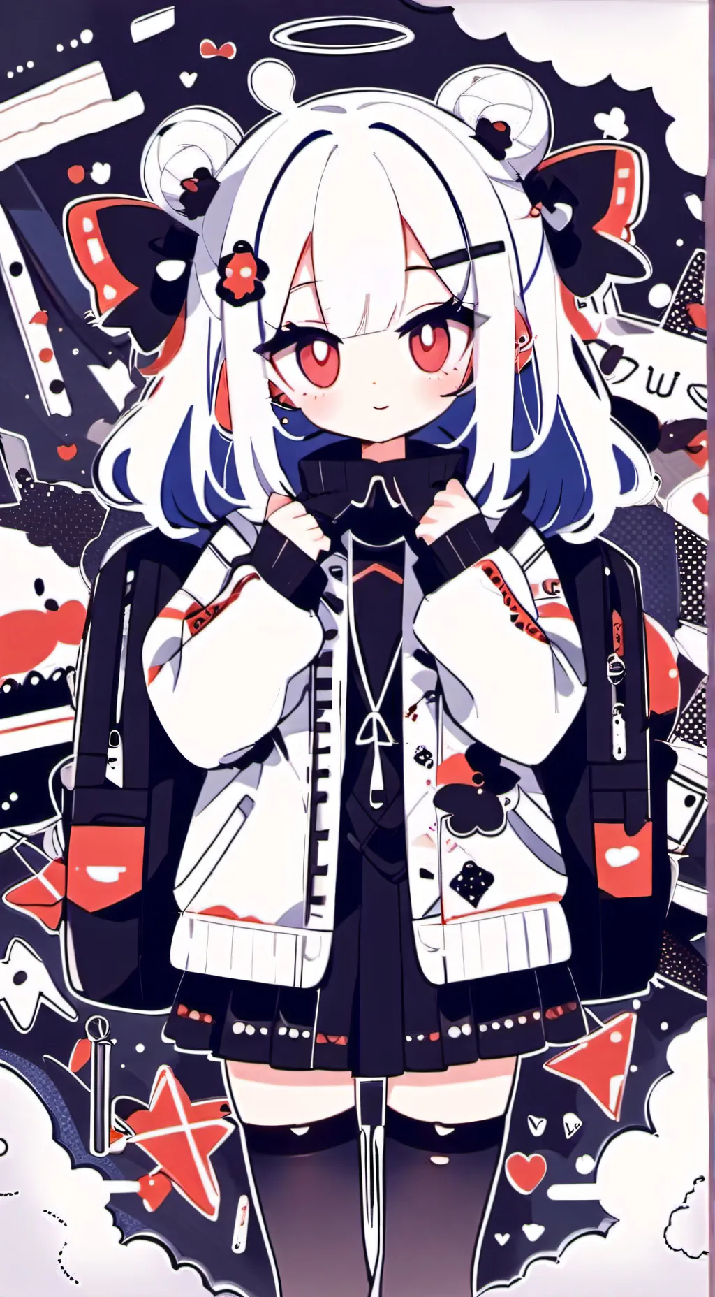 ai character: kawaii girl virus background