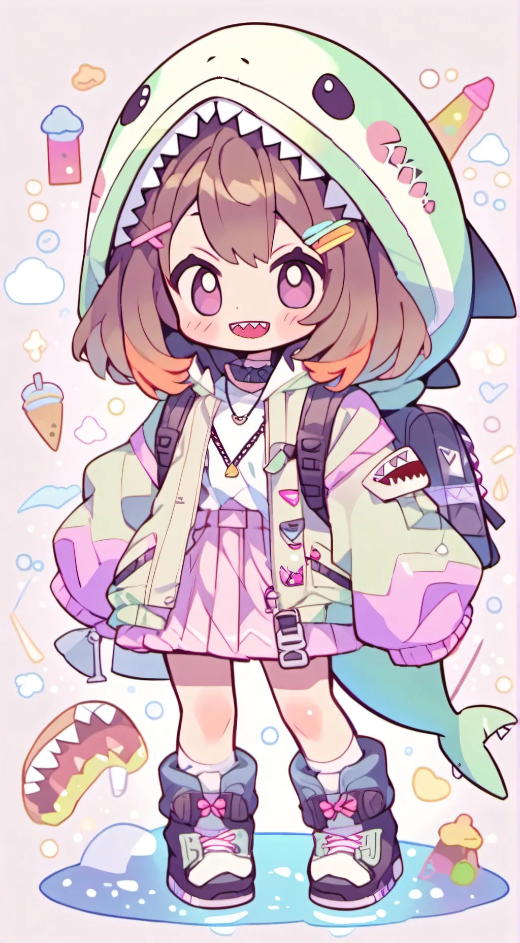 ai character: Shark CIJA  background