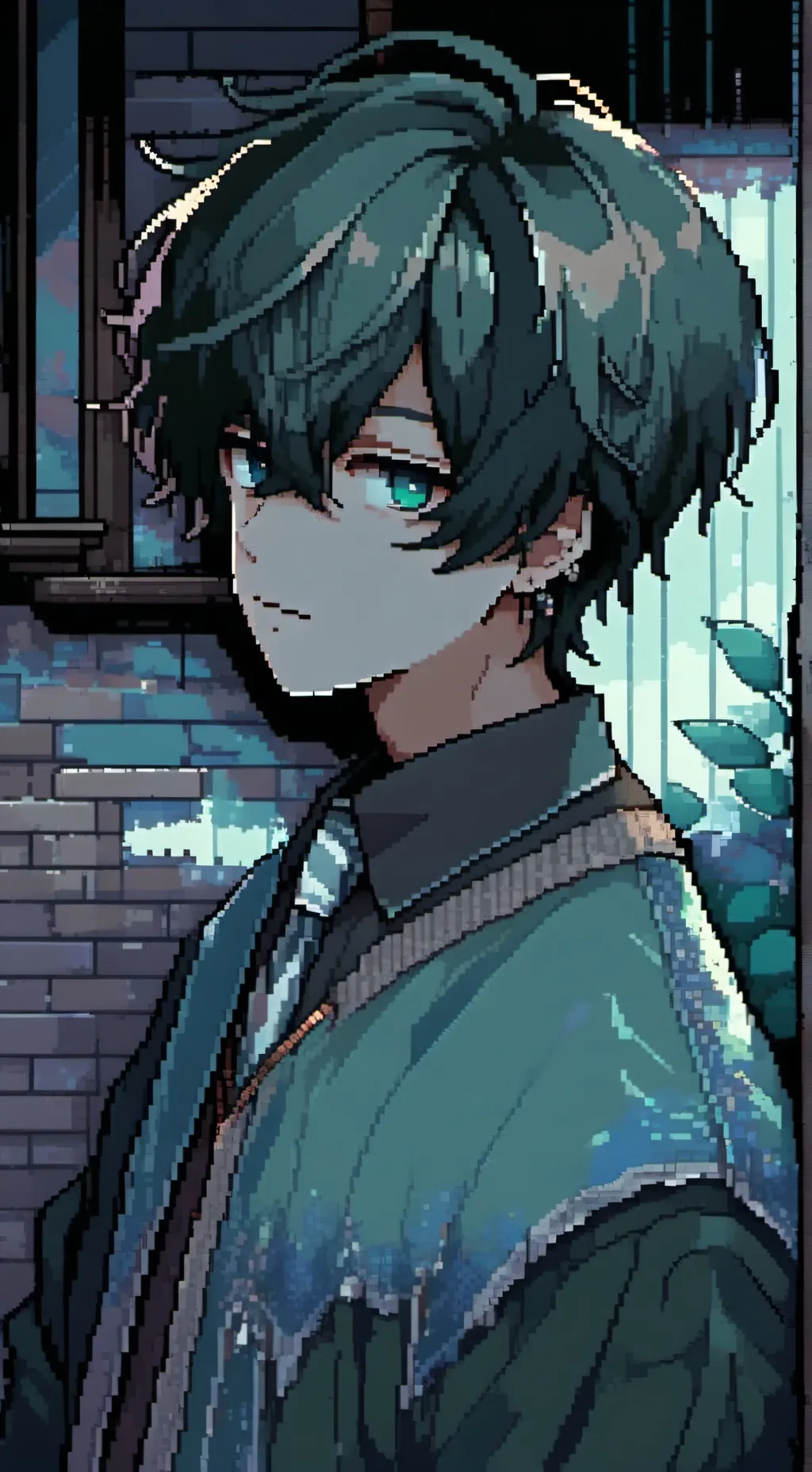 ai character: School boy  background