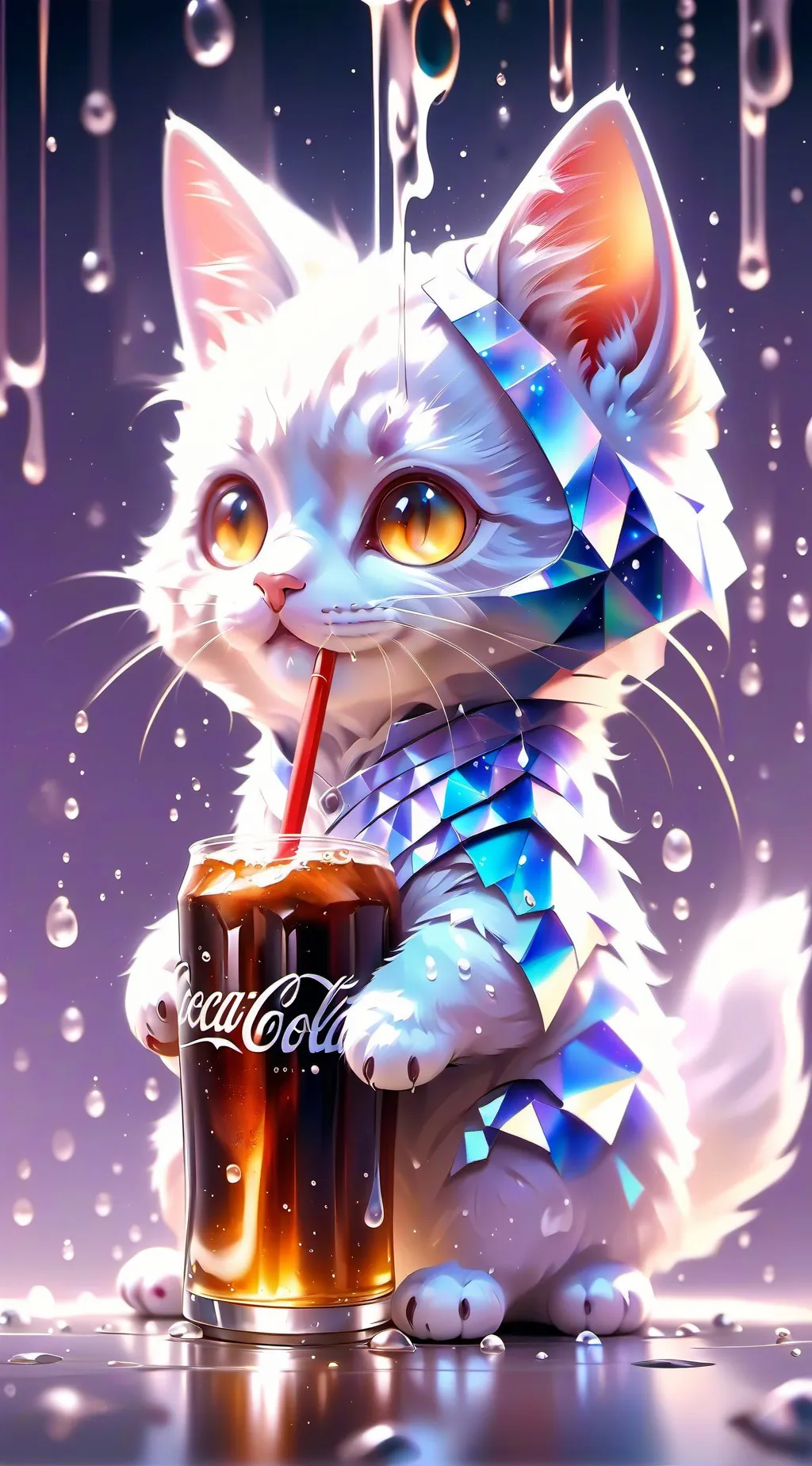 ai character: gato coca cola background