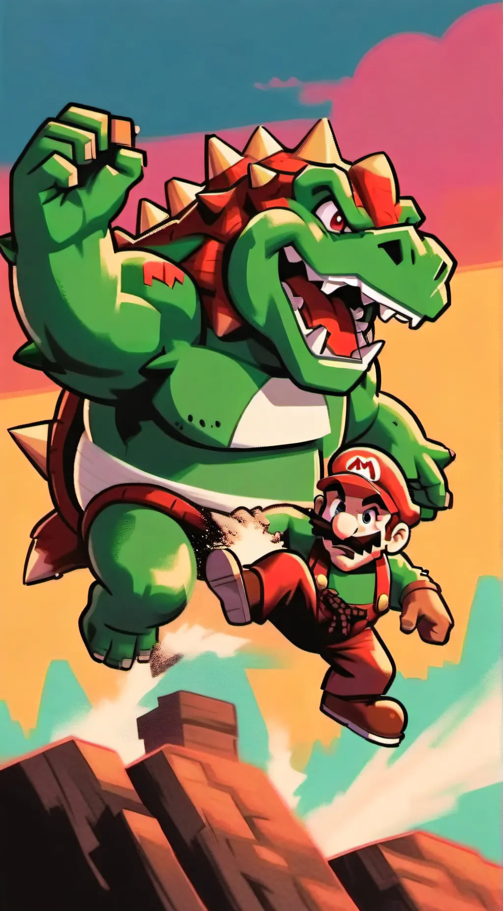 ai character: mario vs bowser  background