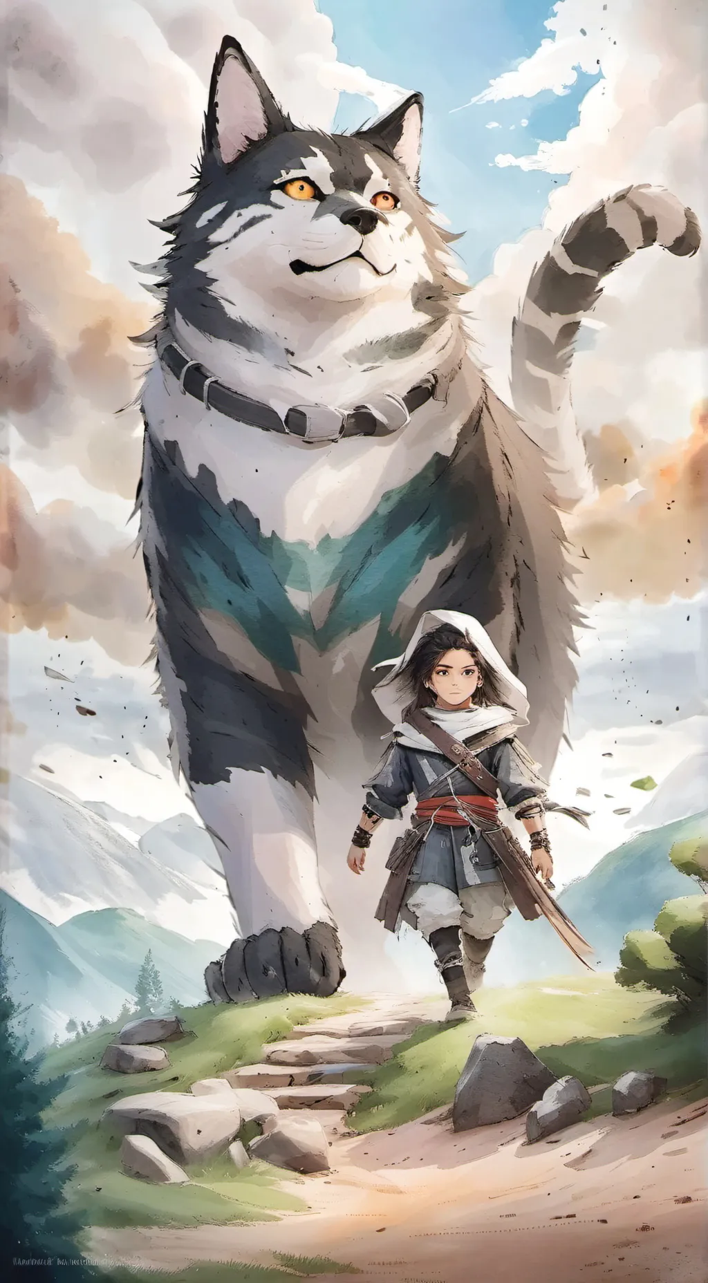 ai character: Gatos gigantes  background