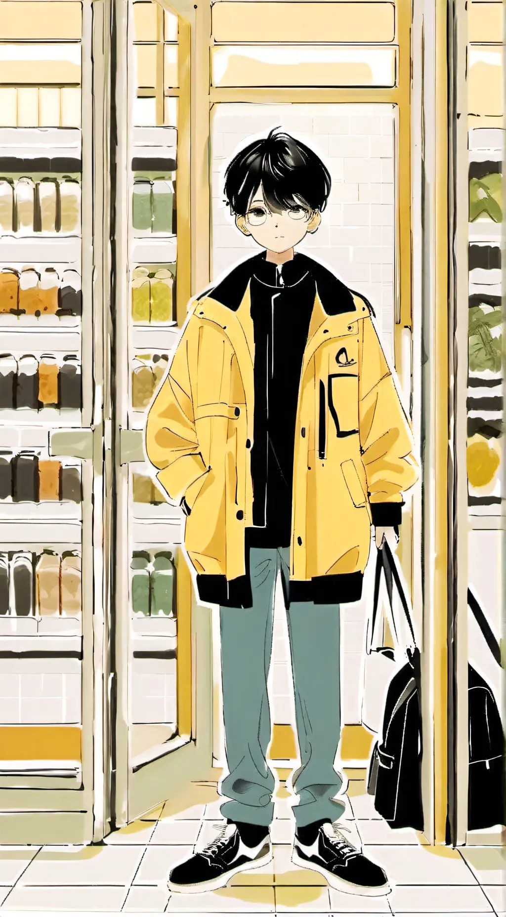 ai character: Mall with ur Bf background