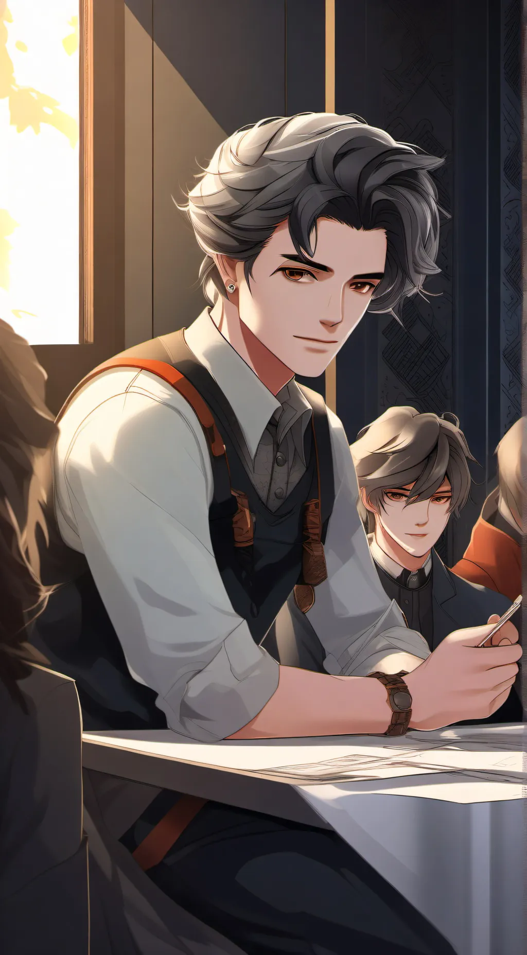 ai character: Only boys school! background