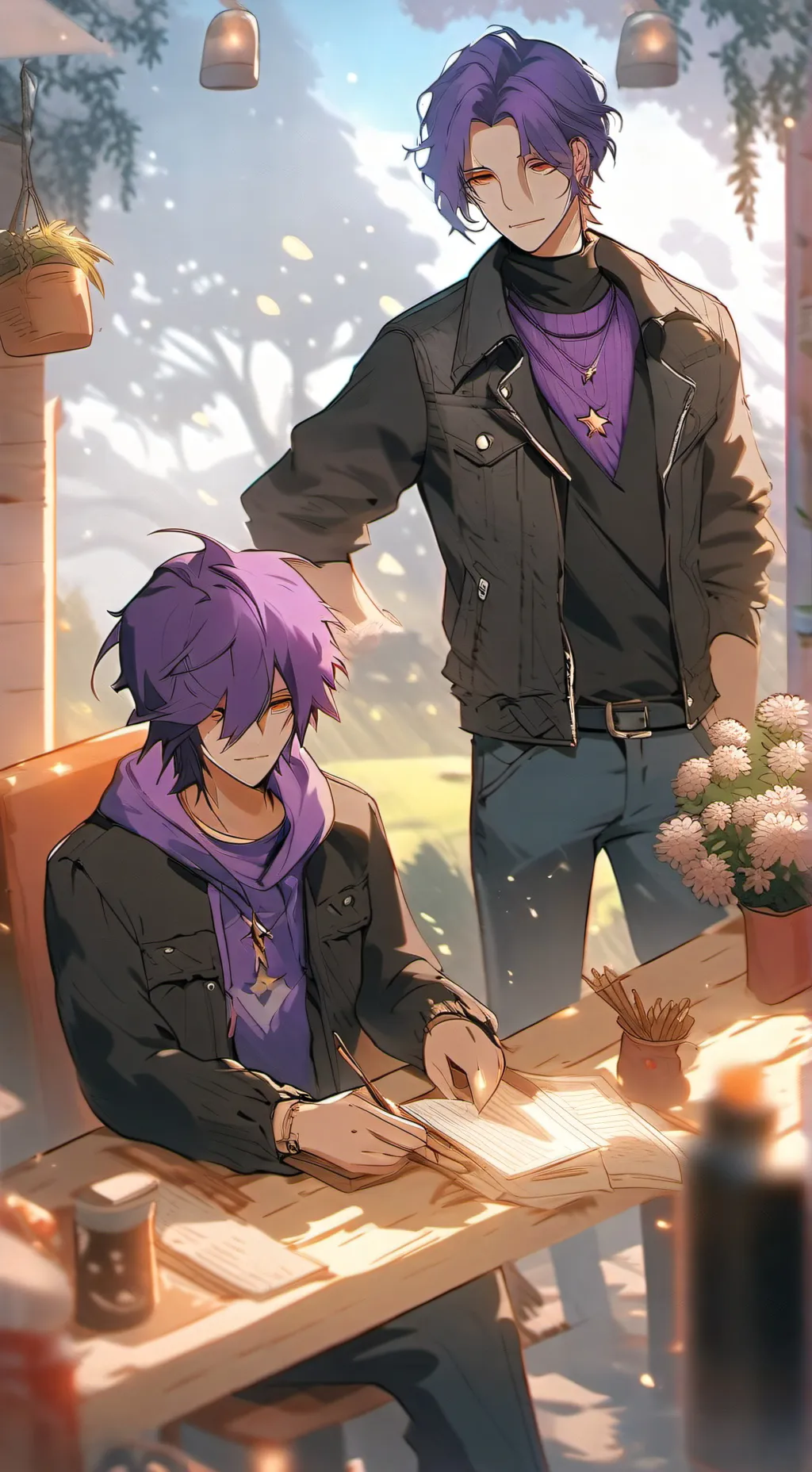 ai character: Sebastian  background