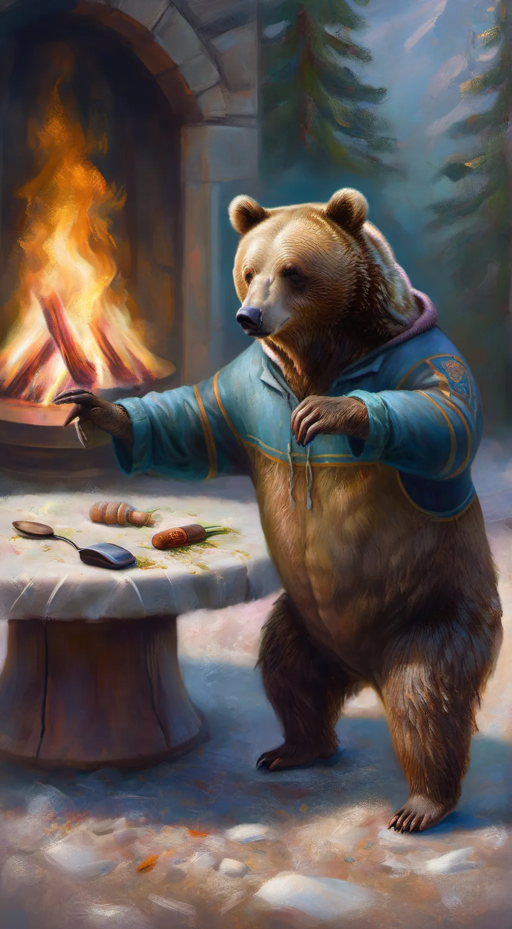 ai character: bear survive background