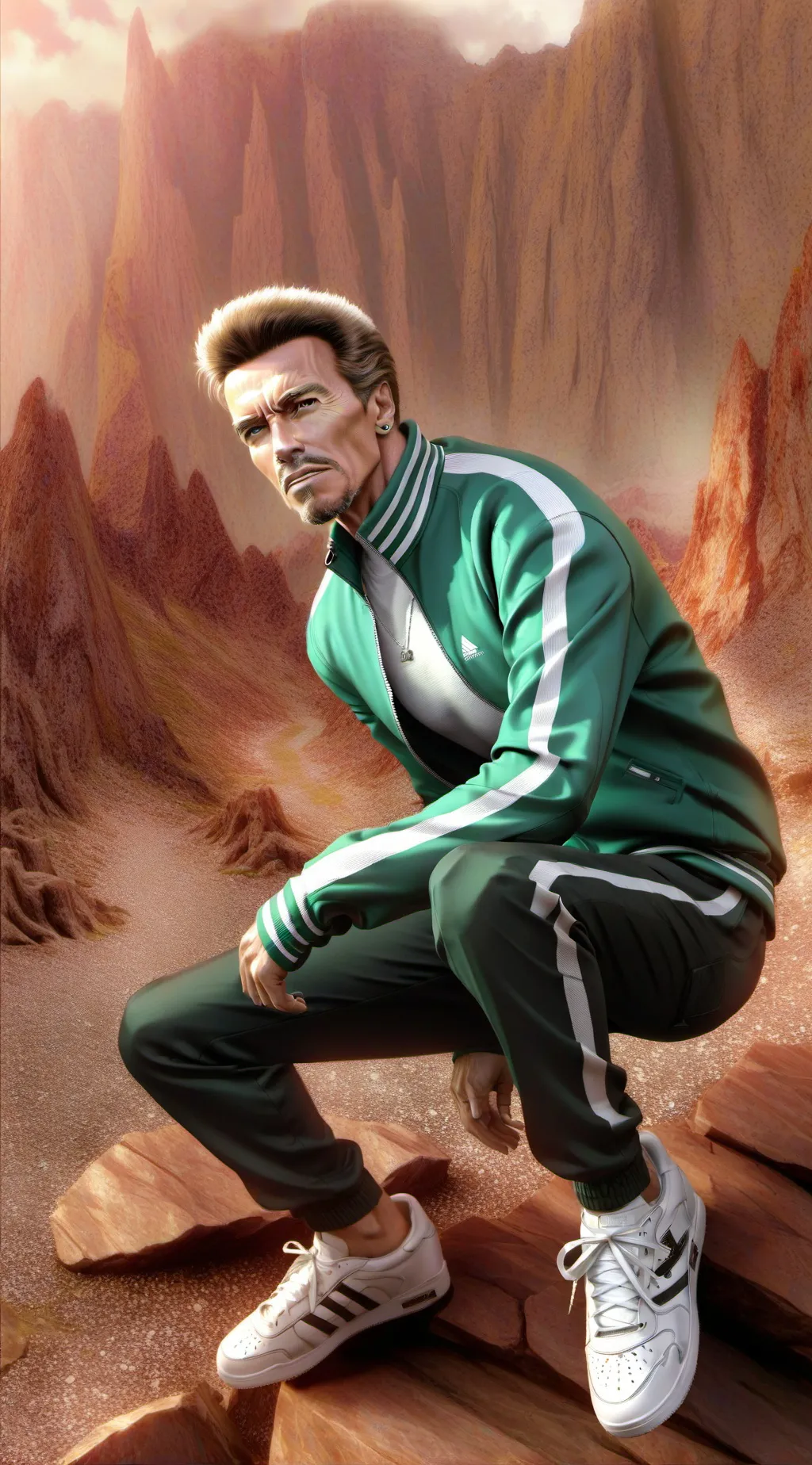ai character: The Running Man background