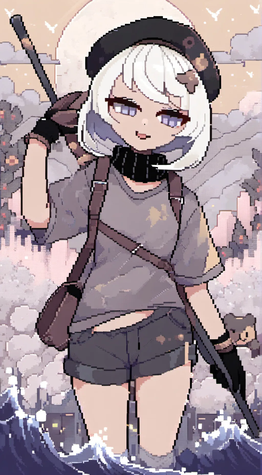 ai character: Hh but in earth background