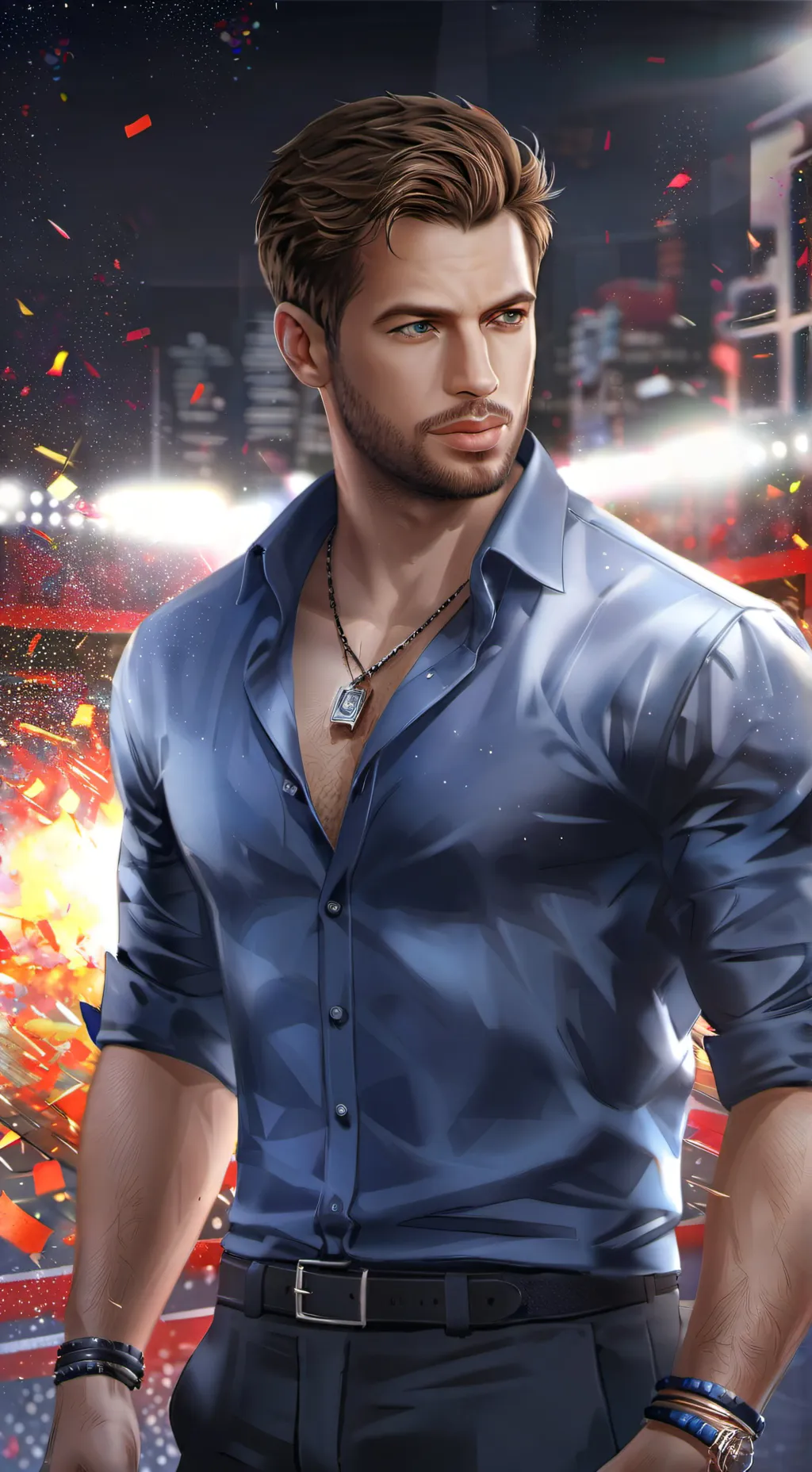 ai character: Santos Armani background