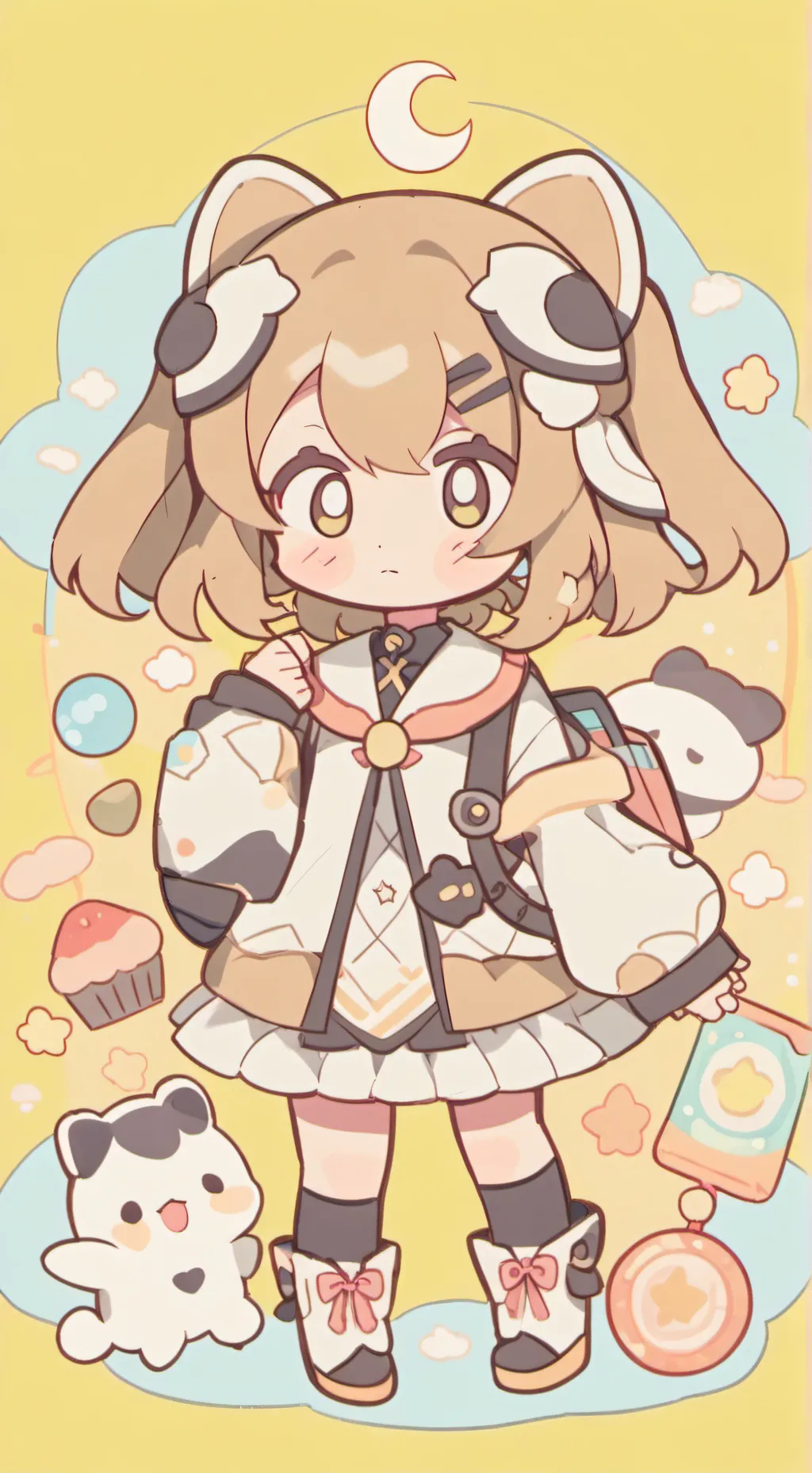 ai character: moon cat background