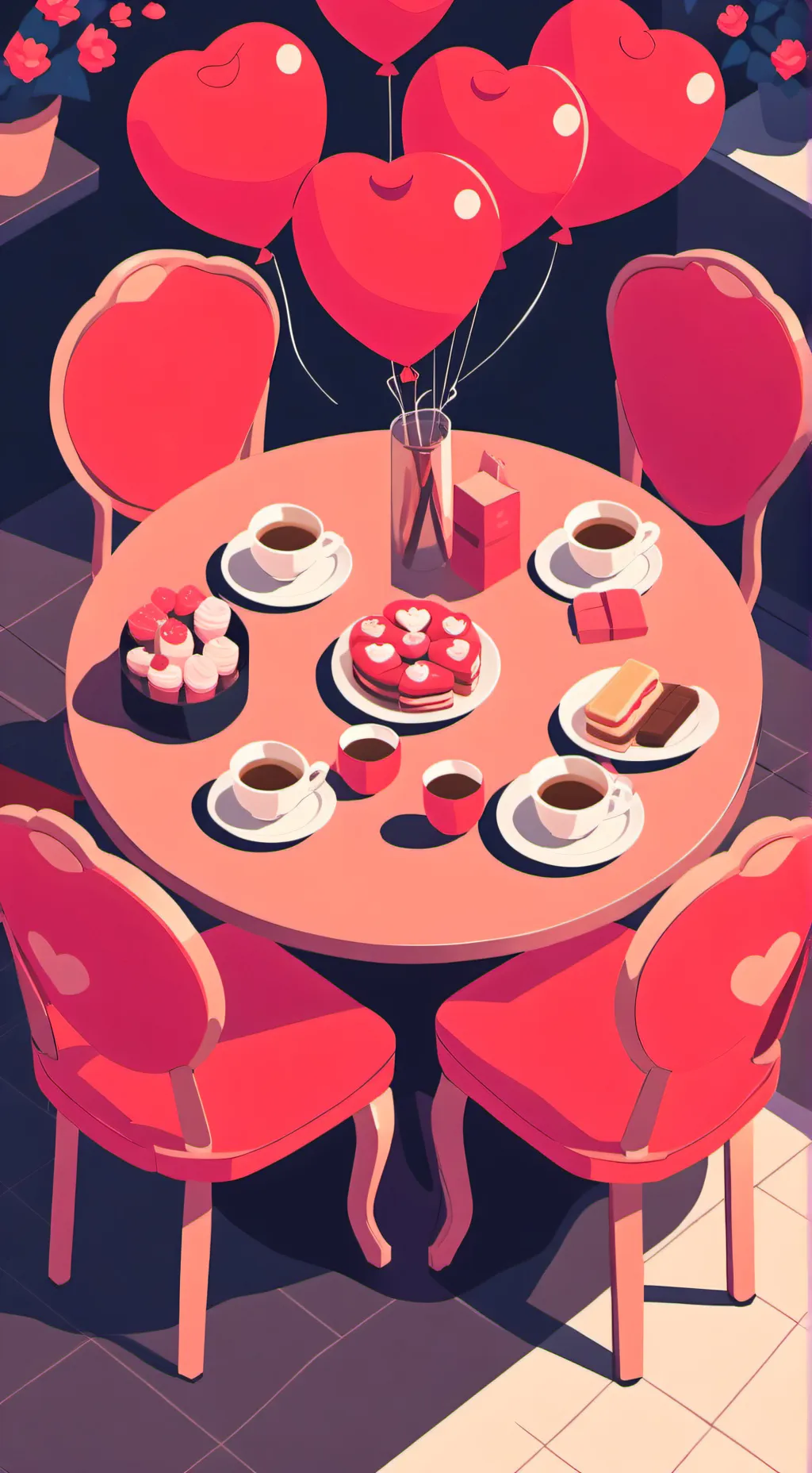 ai character: SKZ Valentines Day background