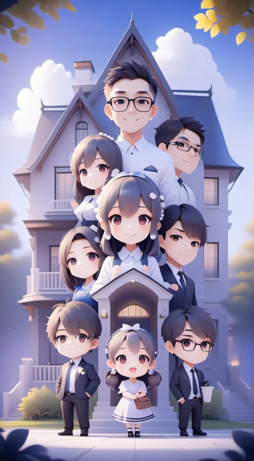 ai character: family of 9 background