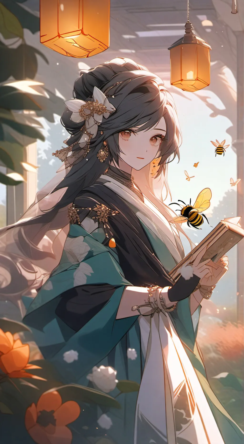 ai character: MHA Human beehive background