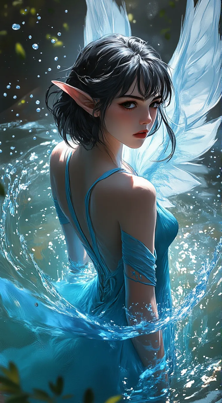 ai character: Water Fairy background