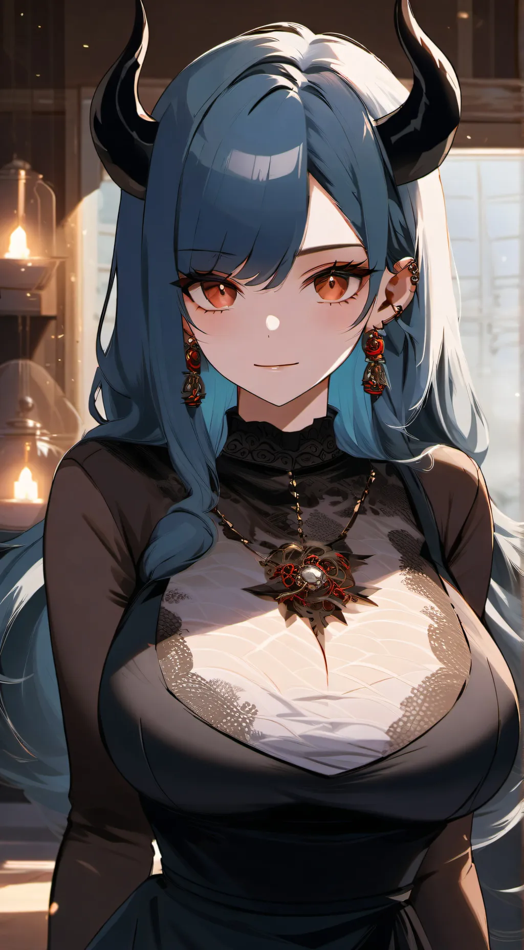 ai character: cute bartender  background