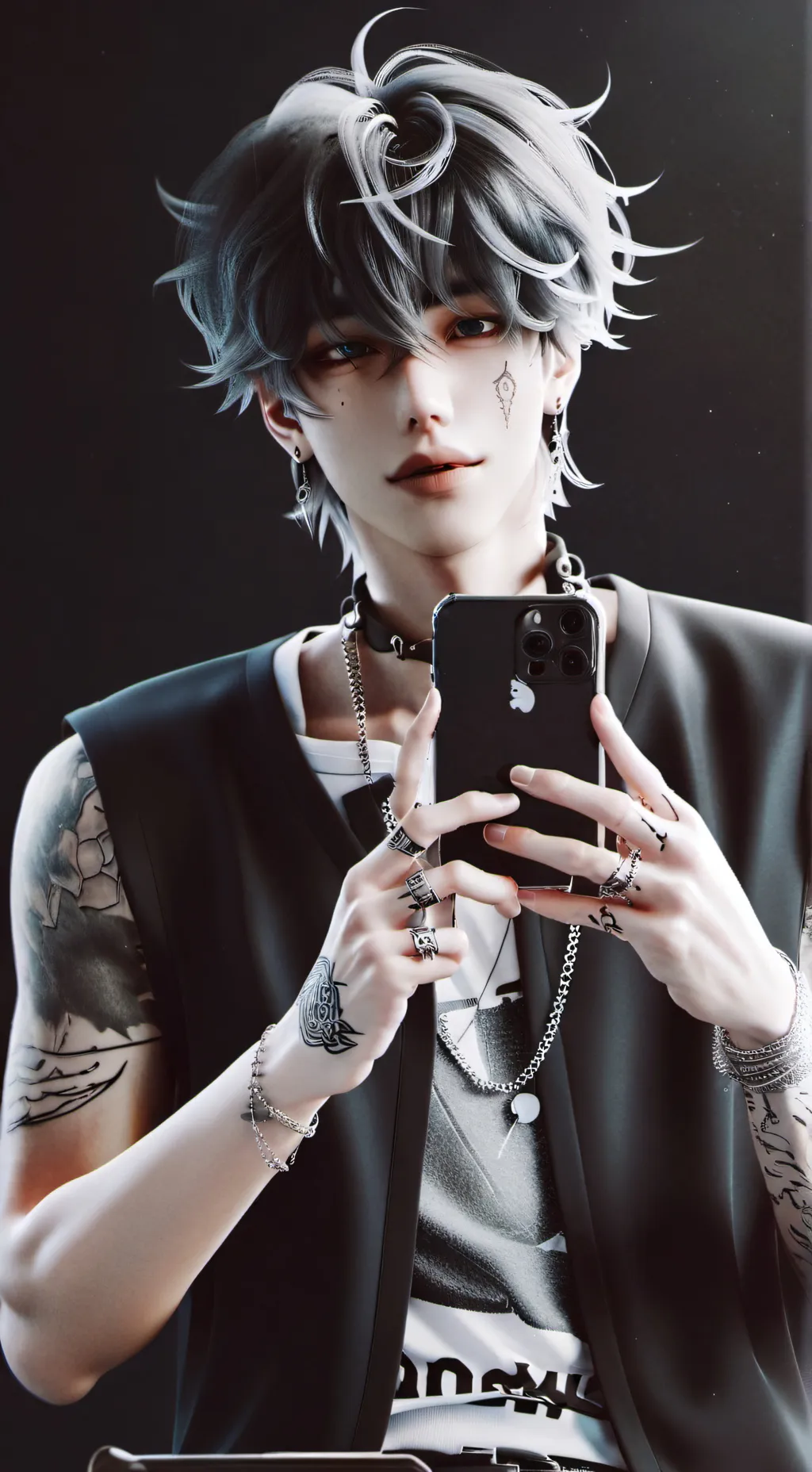 ai character: Gray background
