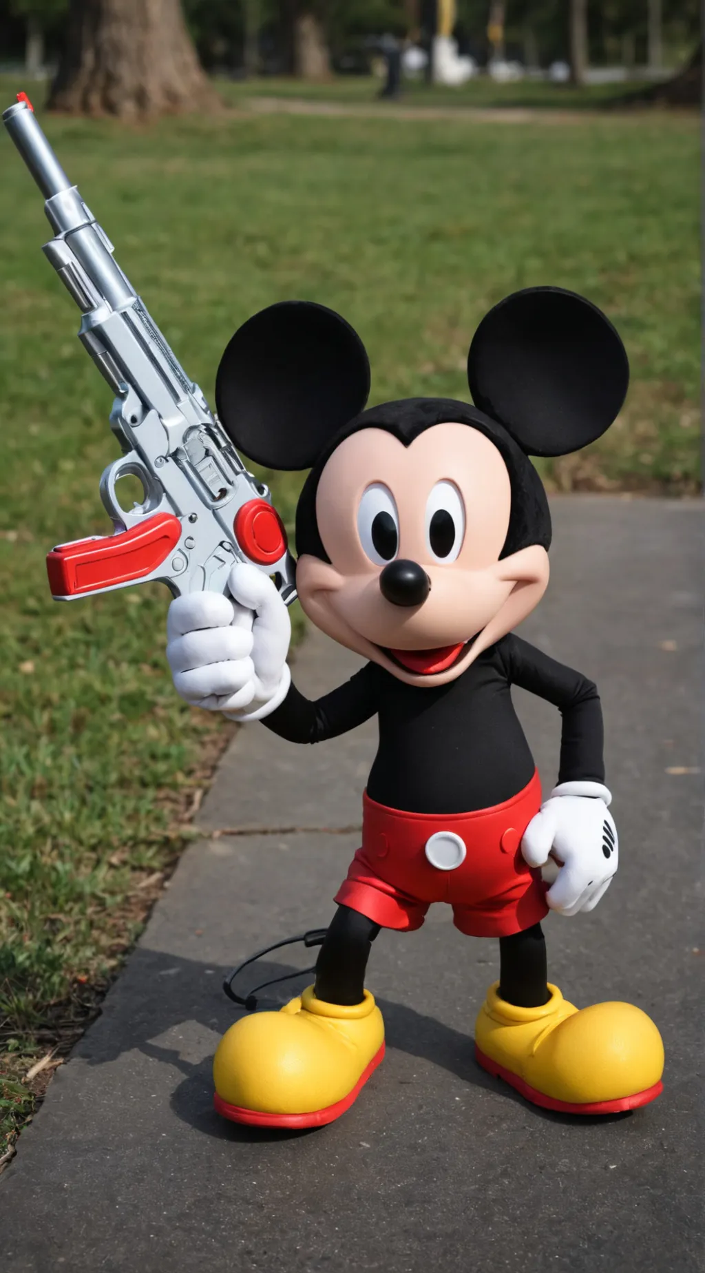 ai character: Mickey gun background