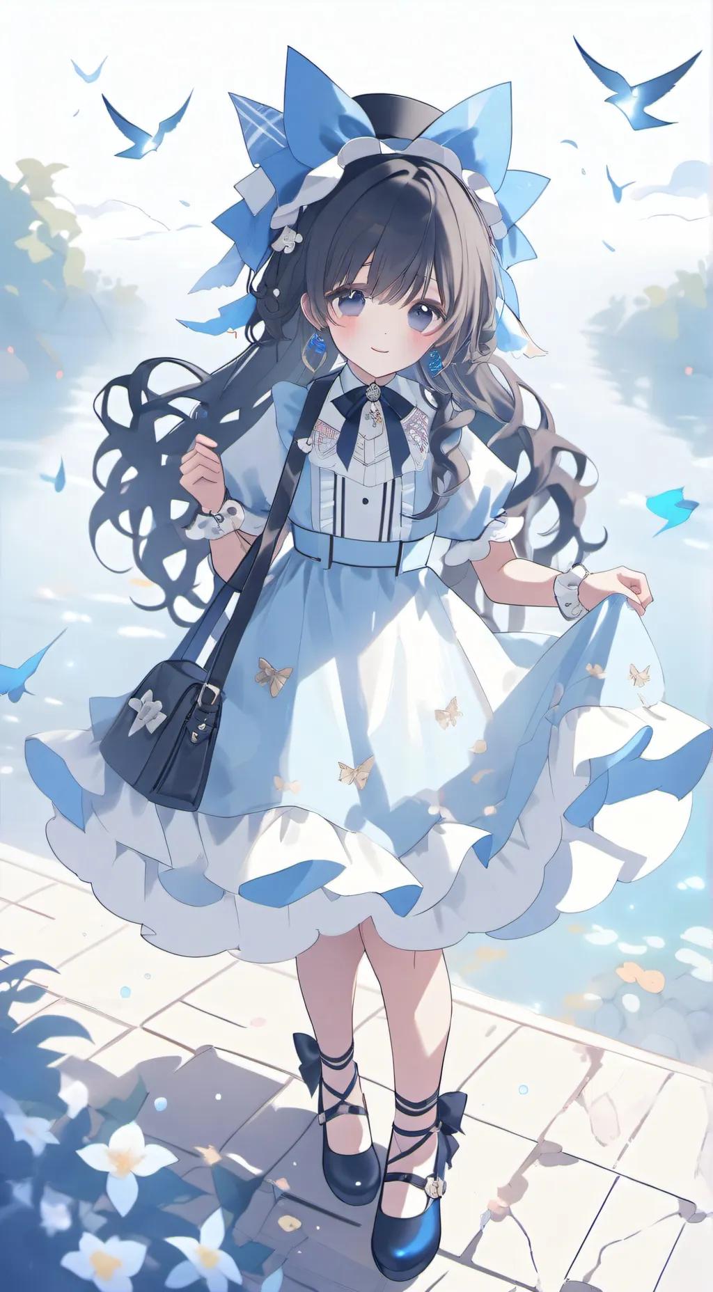 ai character: Luana🩵🤍 background