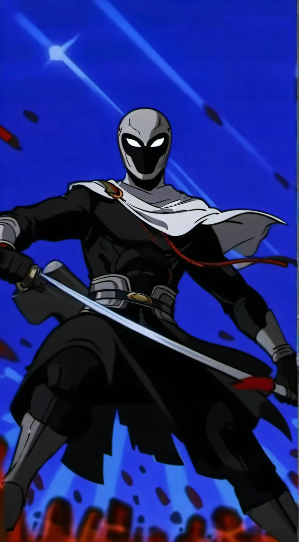 ai character: Red X background