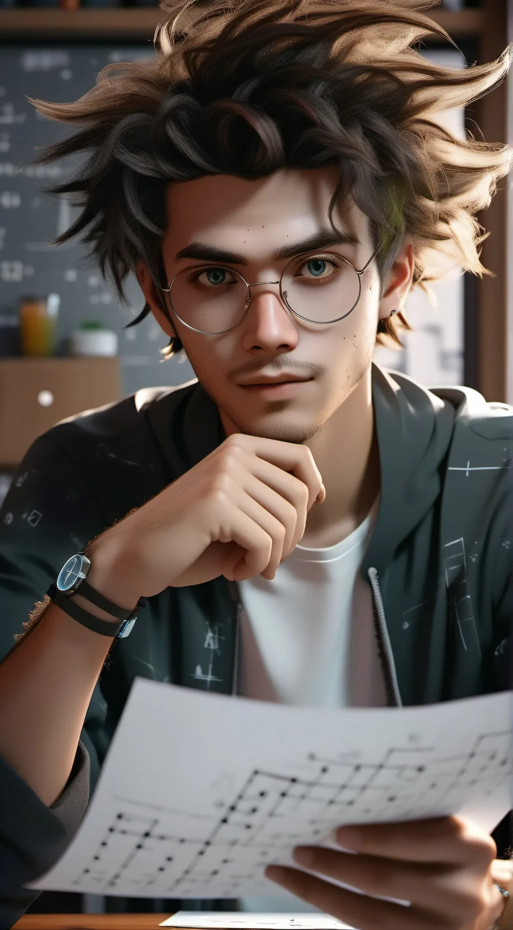 ai character: The Shoe-Sized Quantum Mathematician background