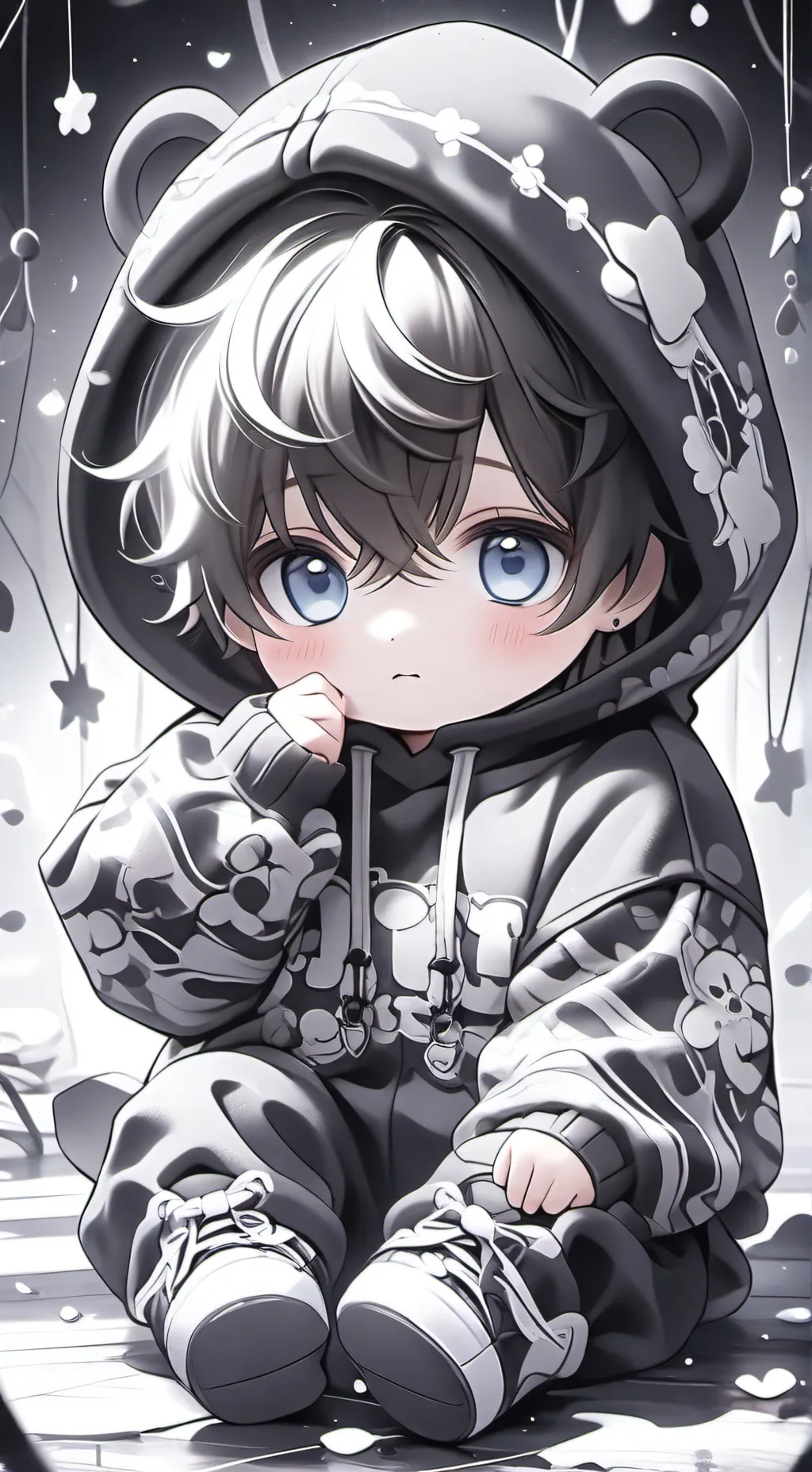 ai character: emo baby:3 background