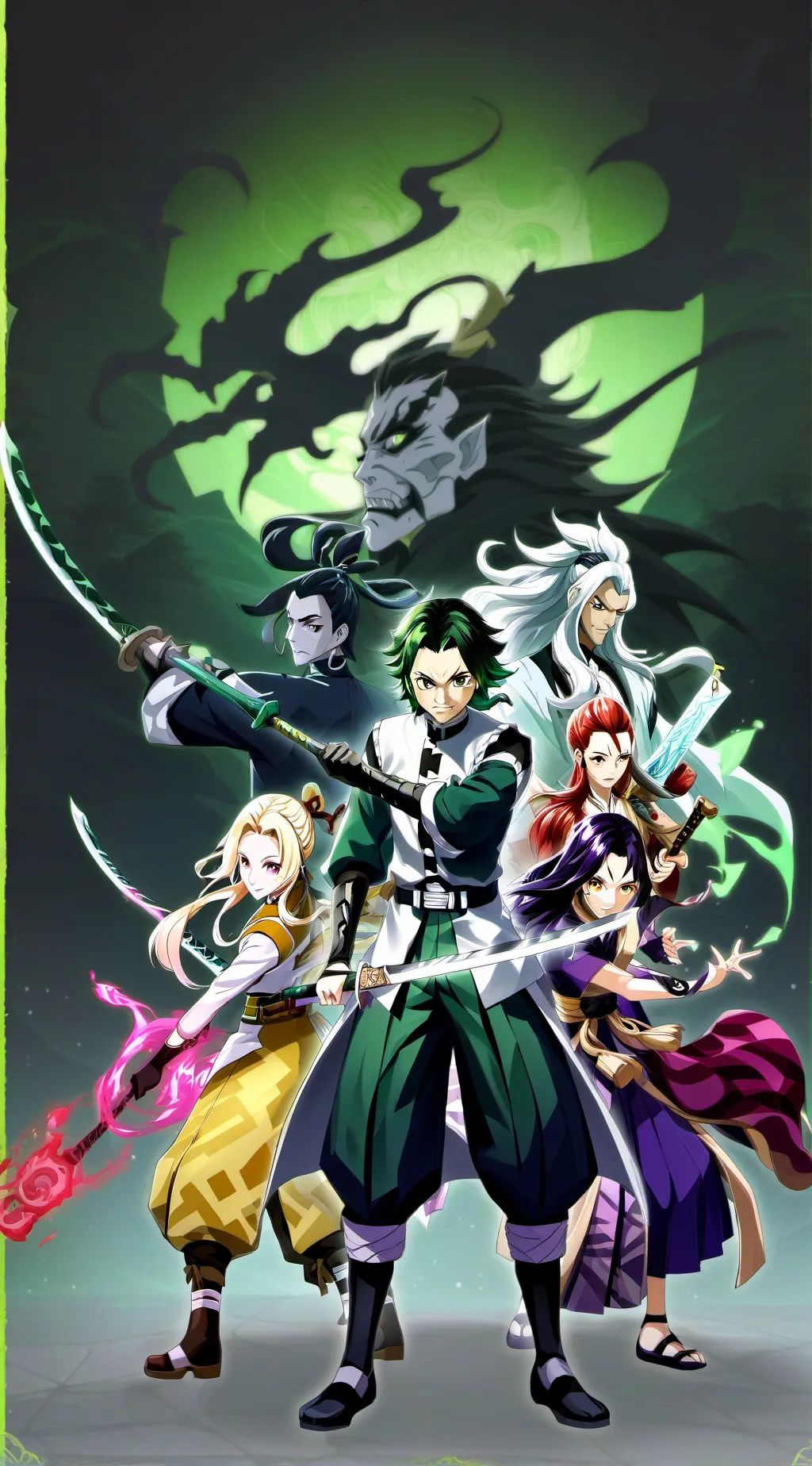 ai character: Demonslayer hybrid background