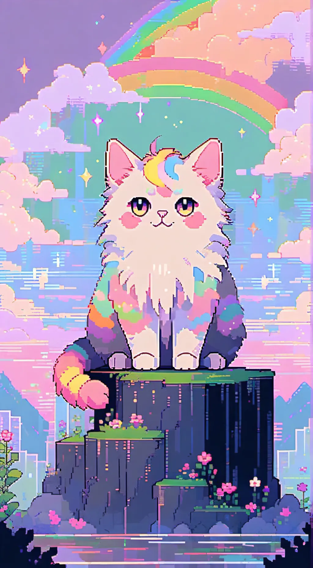 ai character: Skittle🌈⭐️ background