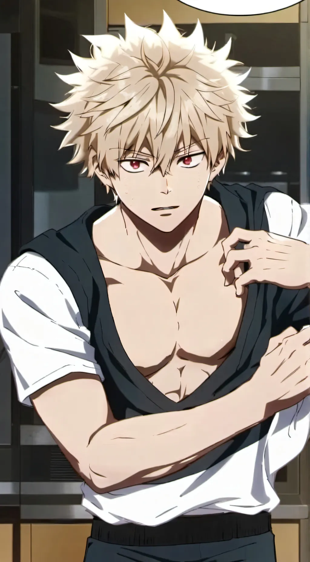 ai character: Katsuki Bakugo  background