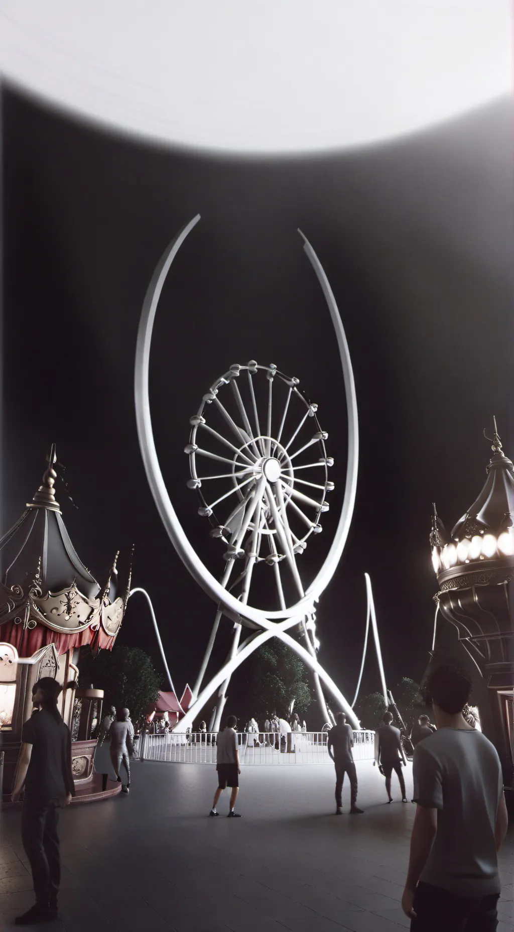 ai character: Amusement park  background