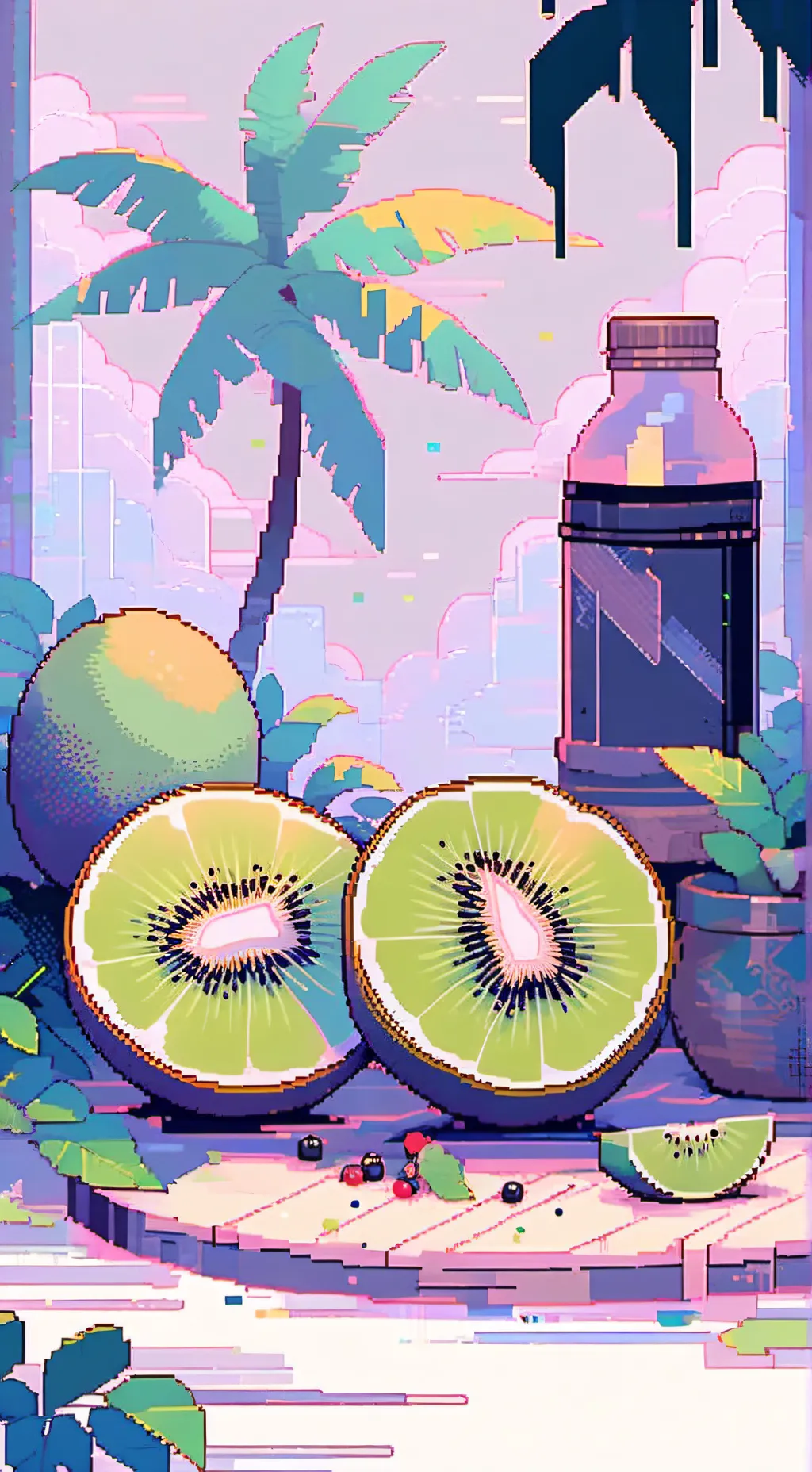 ai character: kiwi (pls eat it) background