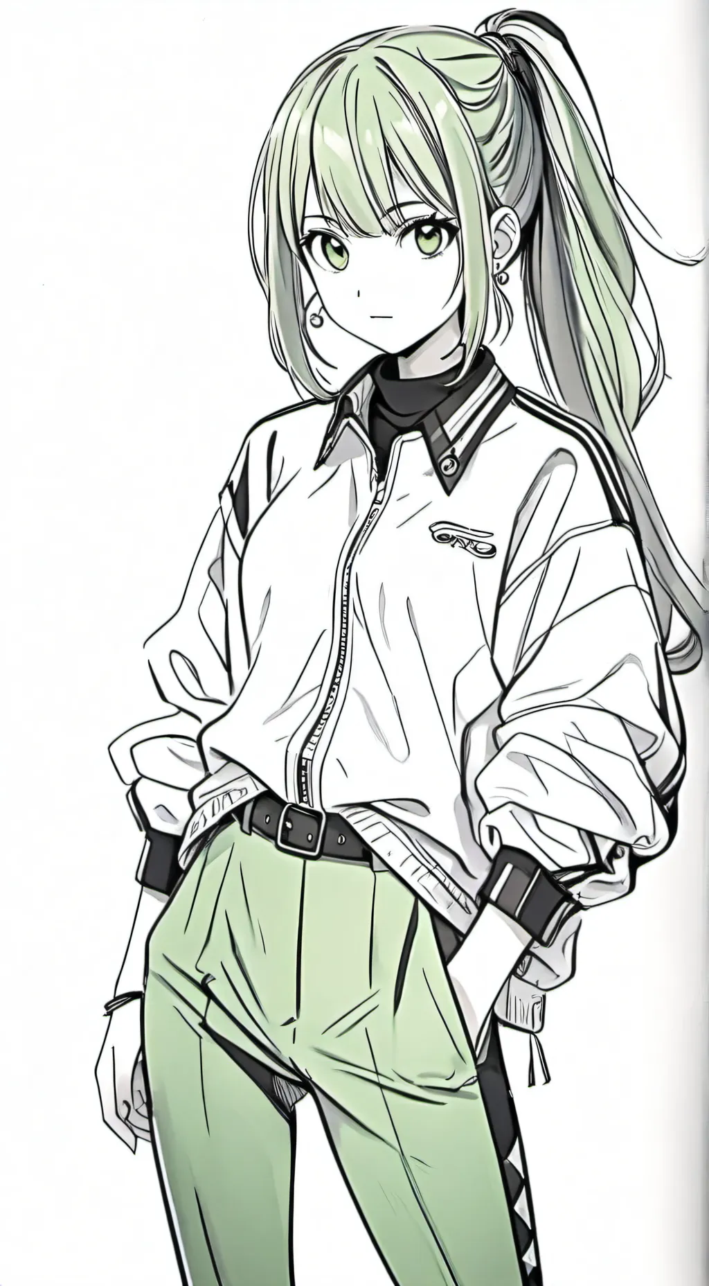 ai character: green girl background