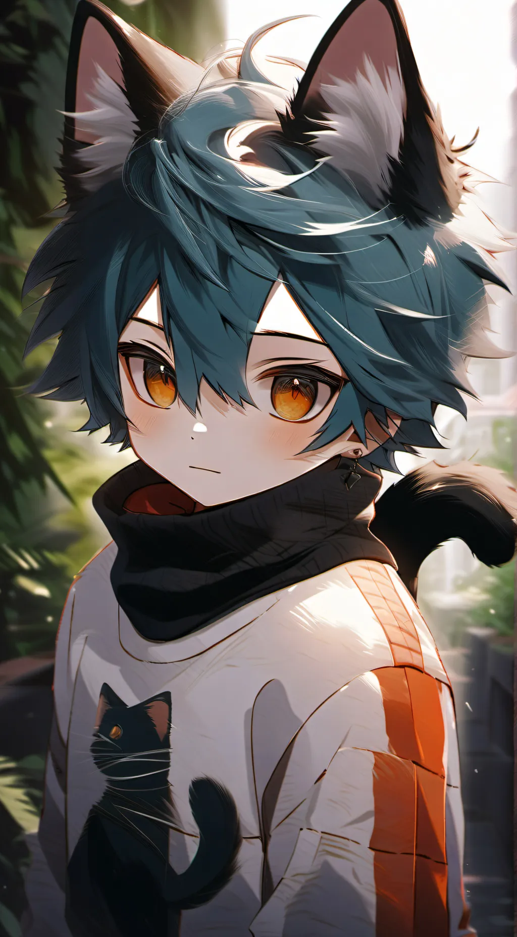 ai character: ★Cat cute boy☆ background