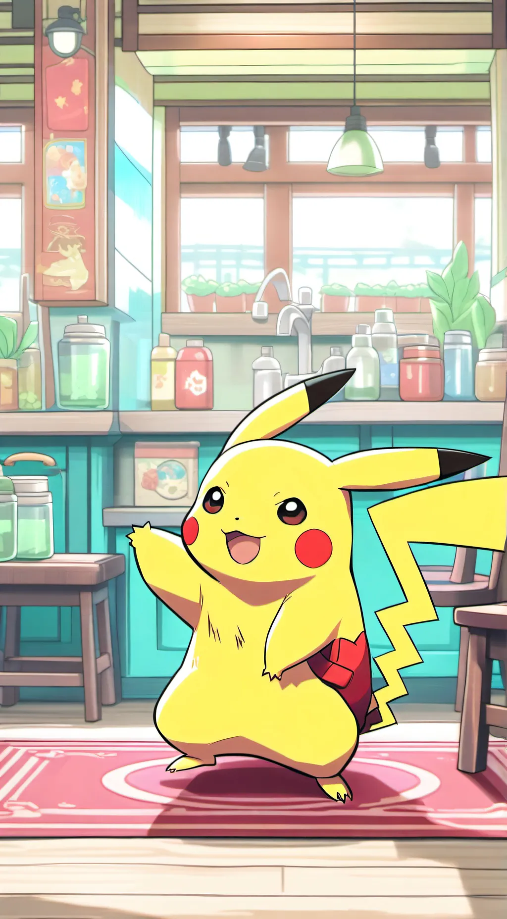 ai character: Pikachu  background