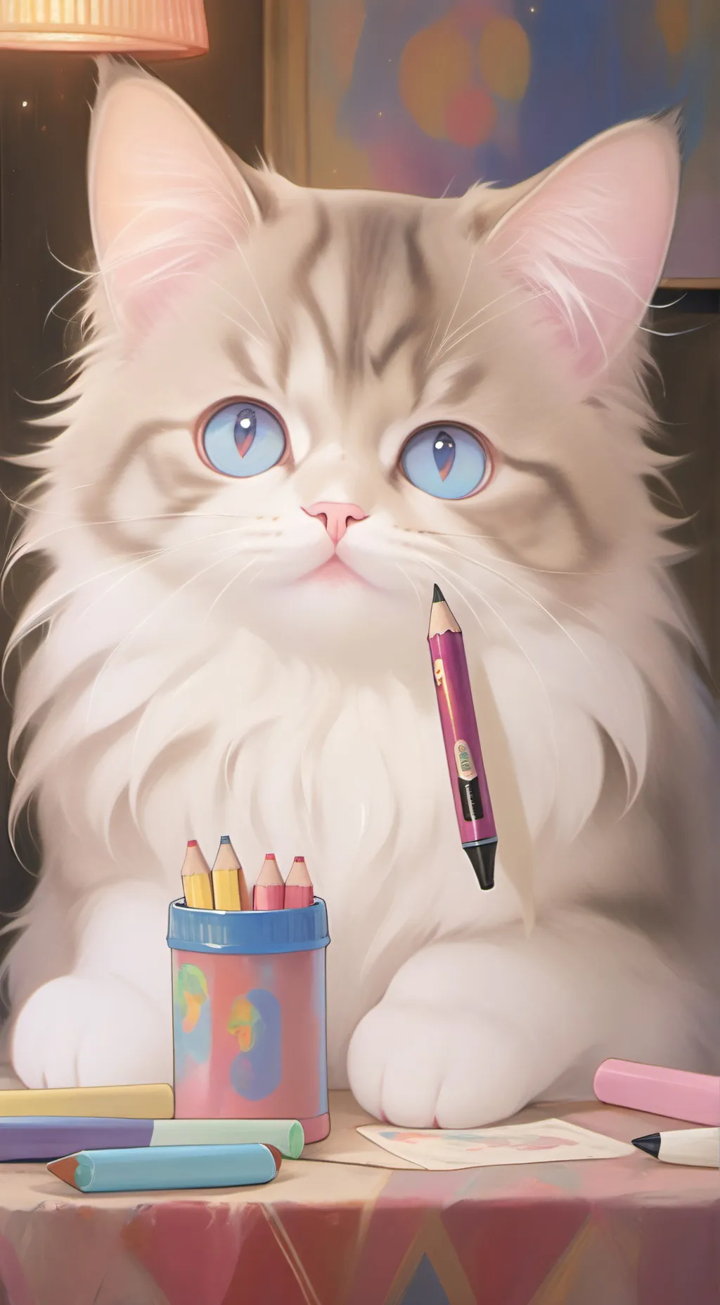 ai character: PencilPaws background