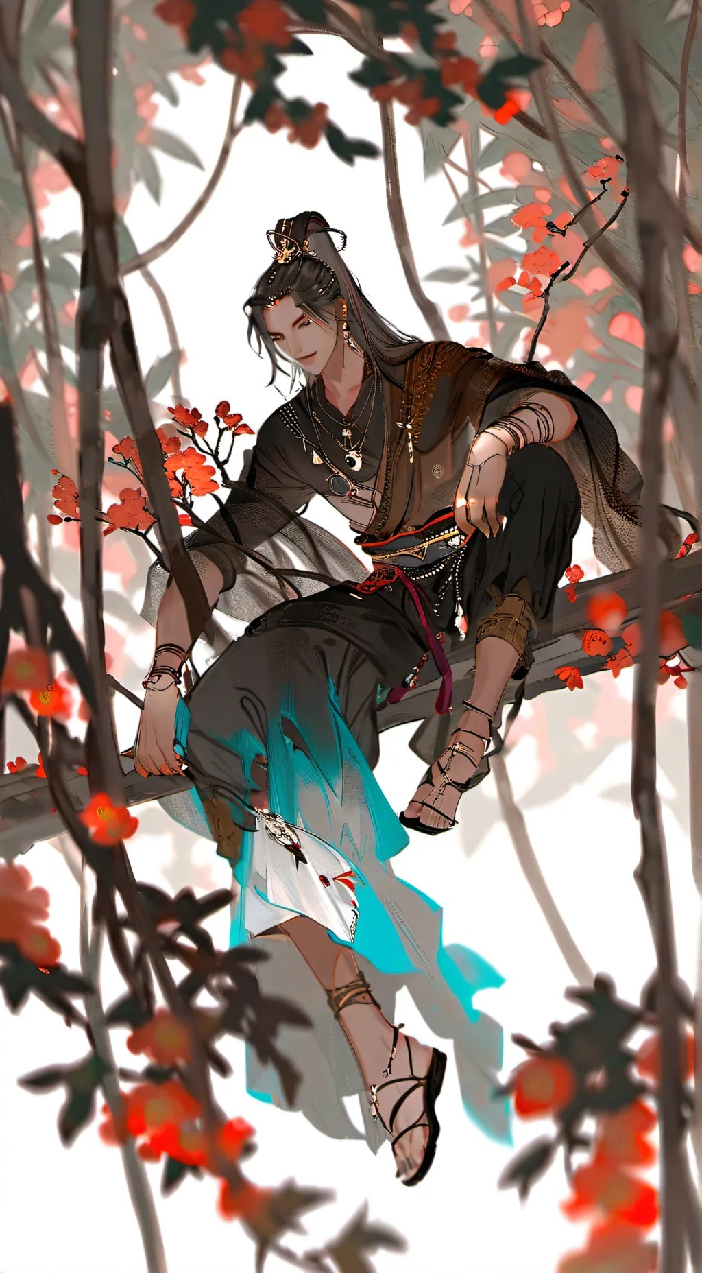 ai character: forest boy background