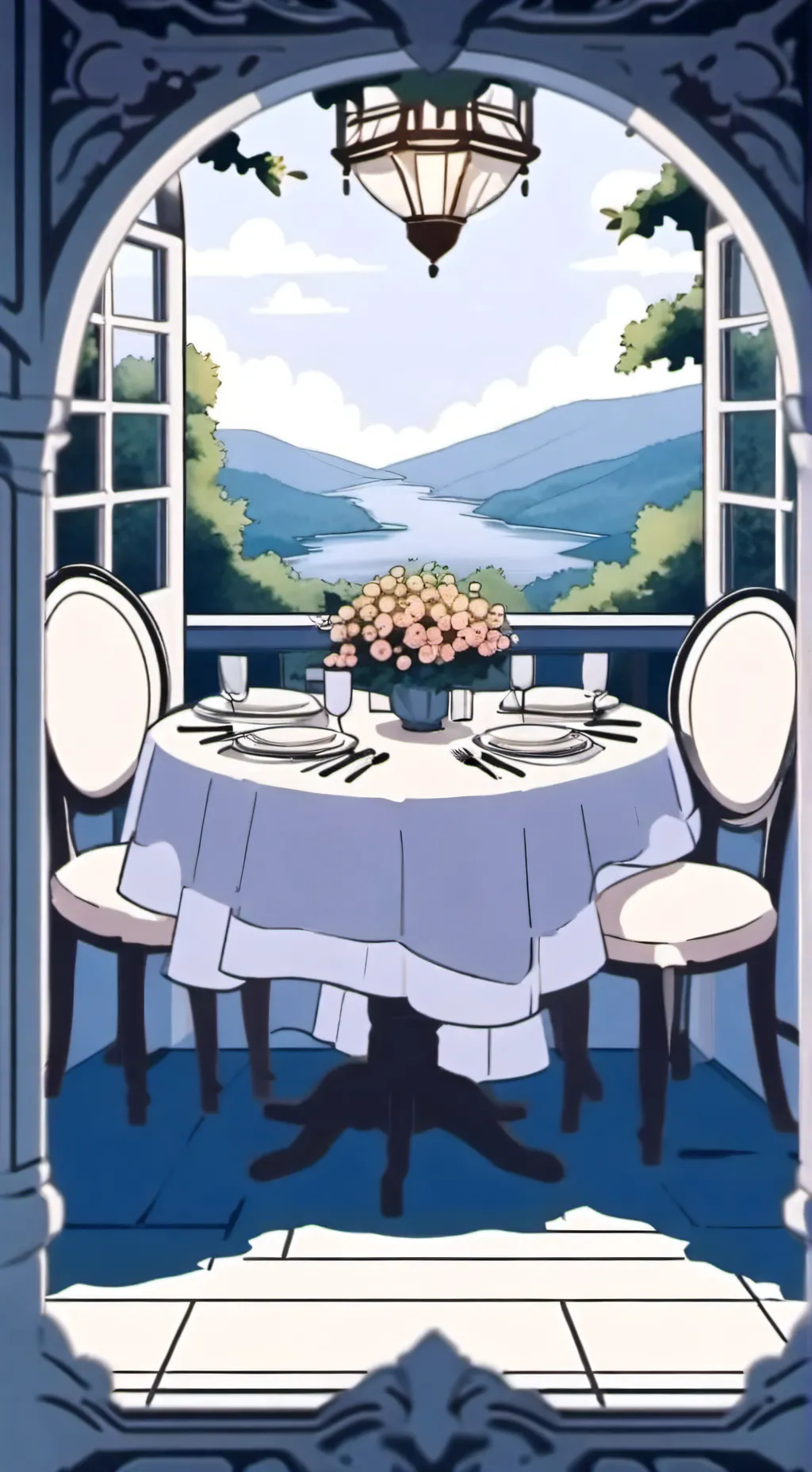 ai character: crk dinner party background