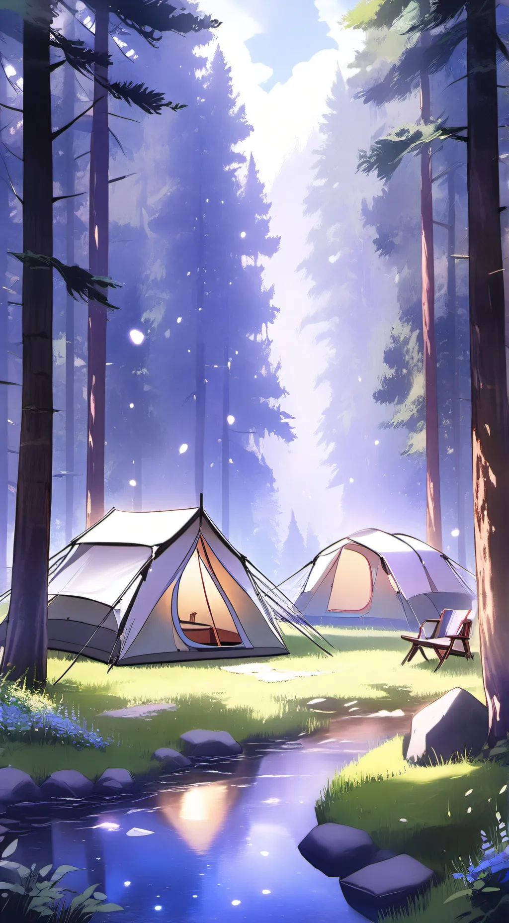 ai character: forsaken camping background