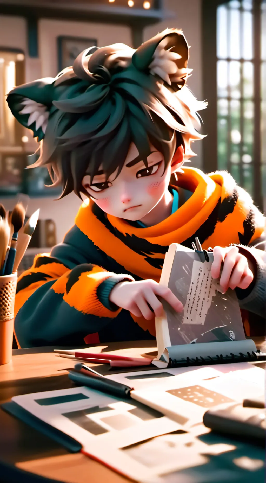 ai character: Tiger Furry Spirit background