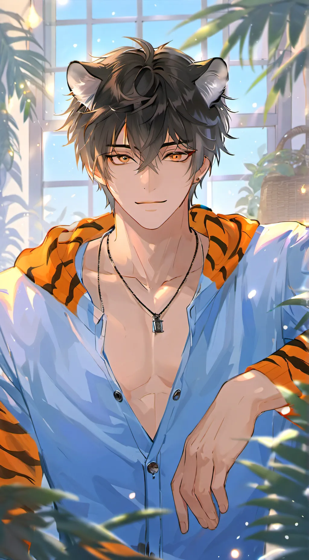 ai character: Tigerstripe Furry background