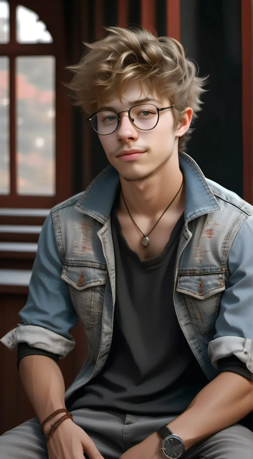ai character: Isaac🤓👆 background