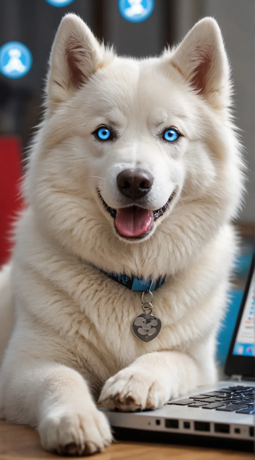 ai character: Cyber Husky background
