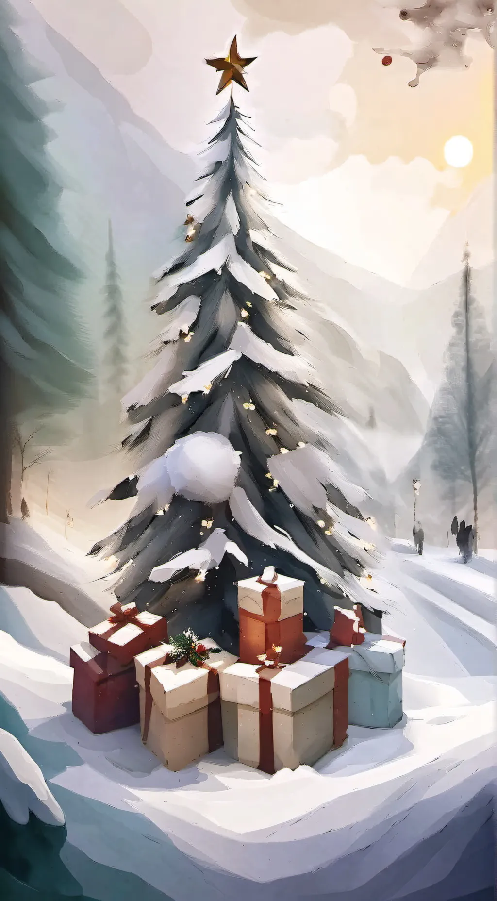 ai character: HH, Christmas  background